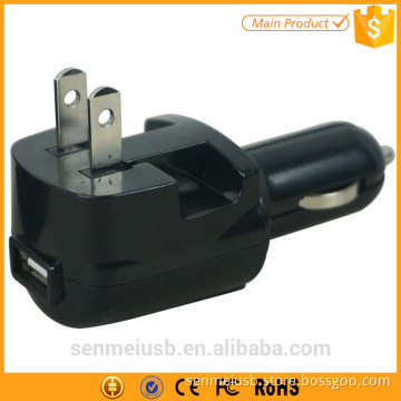 China Factory Multi-function 2 in 1 Car Charger Wall Charger